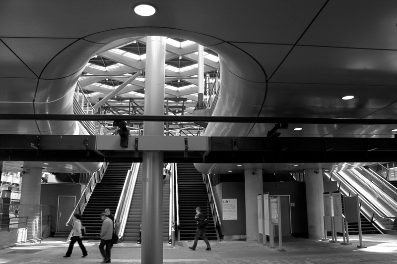 women, illuminated, hedge central, real people, ceiling, transportation, station, architecture, built structure, indoors, incidental people, city, 4K