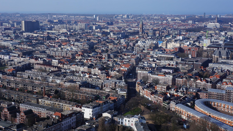 cityscape, birds eye view, daytime, 4K, europe, aerial photography, netherlands, hague