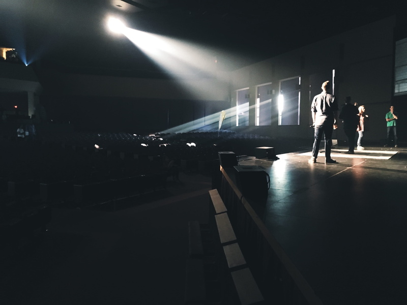 rehearsal, people, men, illuminated, night, walking, travel, lifestyles, built structure, united states, st. charles, indoors, stage, real people, transportation