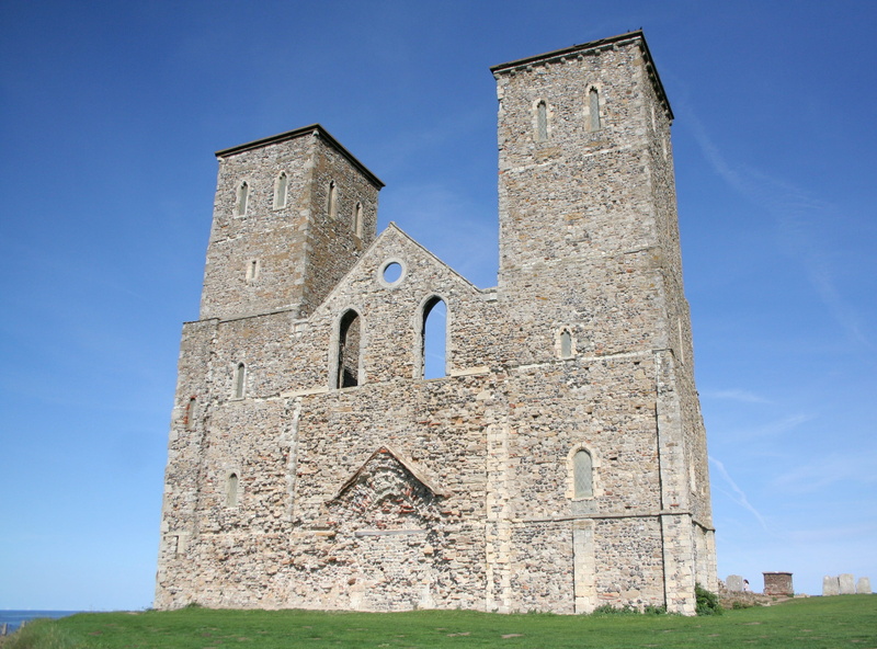 tourism, reculver towers, stone, roman, ruined, outdoors, built structure, herne bay, old, architecture, coastal, 2K, day, navigation, blue, religion