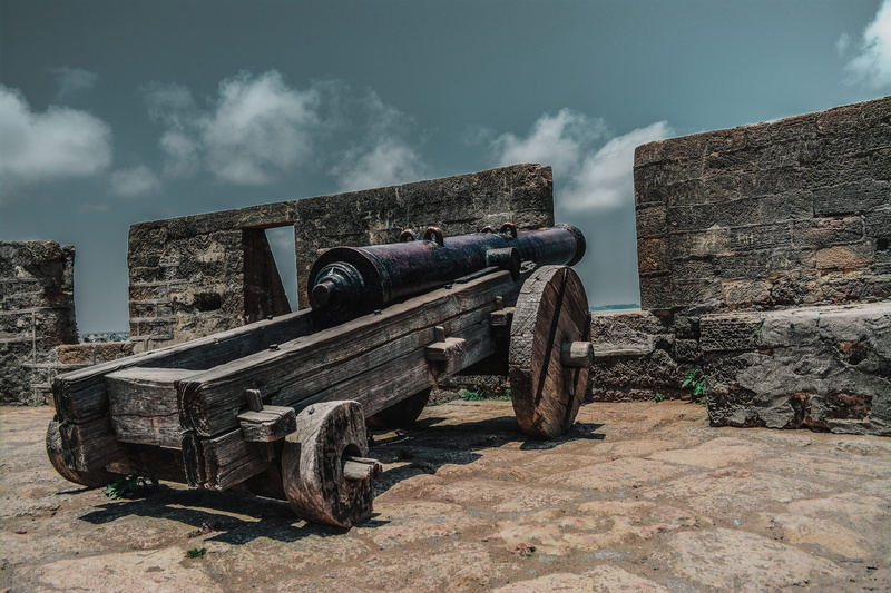 architecture, ancient, sky, defence, battle, conflict, 5K, abandoned, arms, the past, clouds, old, no people, walls, war, cloud, metal, cannon, stone wall