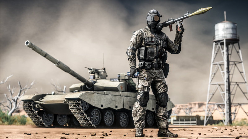armed forces, day, machine gun, standing, protection, security, soldiers, Battlefield 4, army soldier, conflict, grenade launcher, aggression, holding