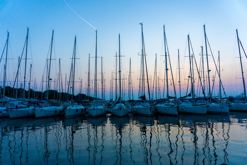 5K, afterglow, horizon, beauty in nature, waters, water, bay, abendstimmung, sail, reflection, pole, mediterranean, moored, sailing vessel, yacht, rest
