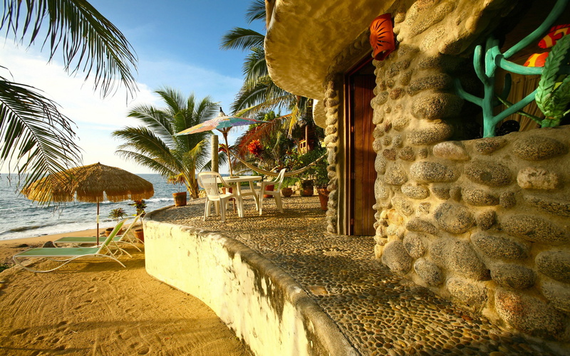 2K, beach, palmier, summer, sea, morning