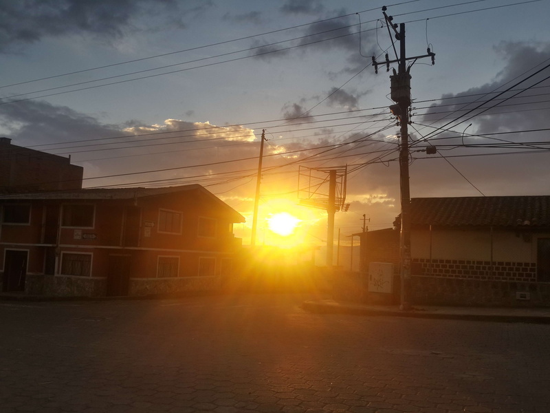 building, power line, nature, power supply, sunset, cable, cloud - sky, sun, atardecer, ecuador, city, electricity pylon, built structure, architecture