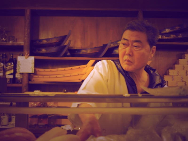 contemplation, japan, young men, looking away, store, business, food, young adult, indoors, 4K, headshot, shelf, front view, waist up, looking, restaurante yamaga