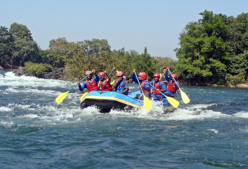 teamwork, kali river, outdoors, day, group, waterfront, men, dandeli, motion, nature, riding, speed, sport, karnataka, india, leisure activity, water, inflatable