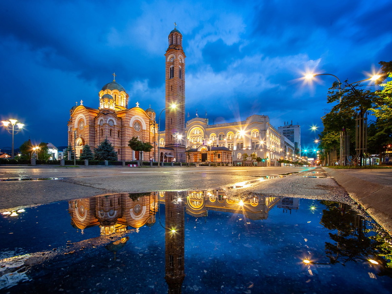 Bosnia and Herzegovina, travel, nature, belief, water, architecture, clouds, Church, Banja Luka, trees, built structure, government, religion, the sky