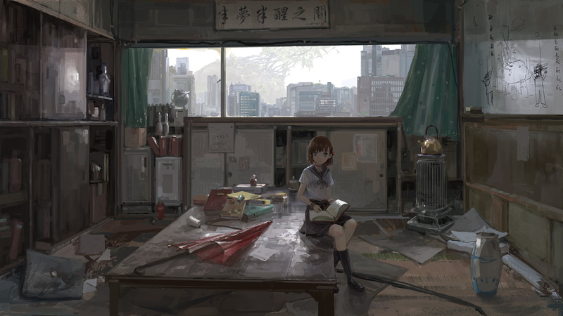 Girl, Apartment, Anime, 4K, Original, City