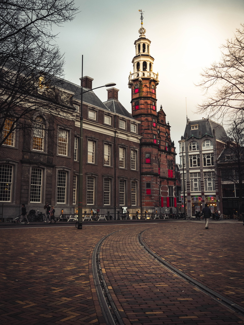 the netherlands, bare tree, day, abstract, street, the past, sky, tree, building, tower, architecture, tall - high, skyline, travel destinations, spire