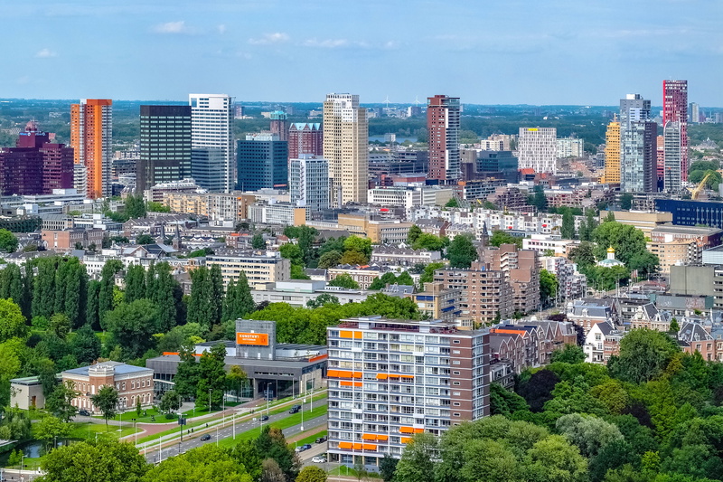 holland, skyscraper, nature, tower, tall - high, building, cityscape, panorama, plant, high angle view, city, outdoors, residential district, modern, netherlands