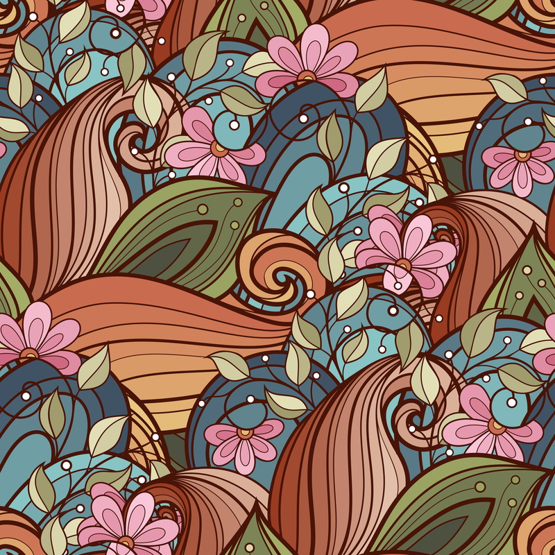 decor, illustration, architecture, striped, curled Up, vector, floral Pattern, pattern, doodle, decoration, pottery, flowers, swirl, retro Styled, fashion