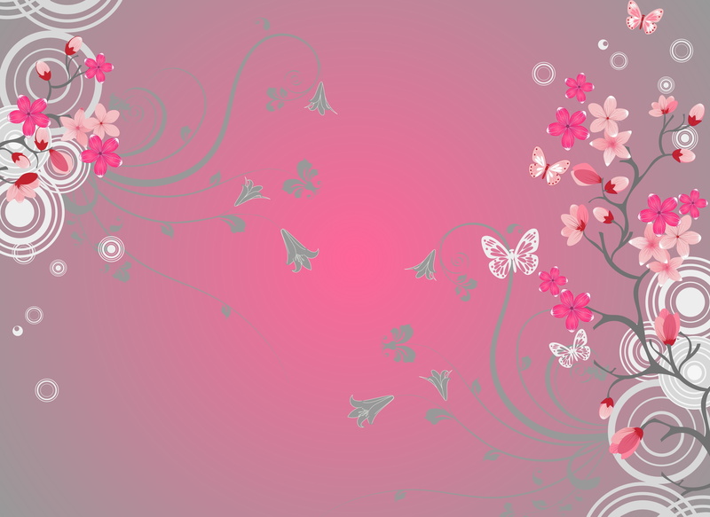 blossom, beautiful, branch, single Flower, backgrounds, abstract, vector, art, colored background, flower, purple, pink Color, borders, decor, shape, plant