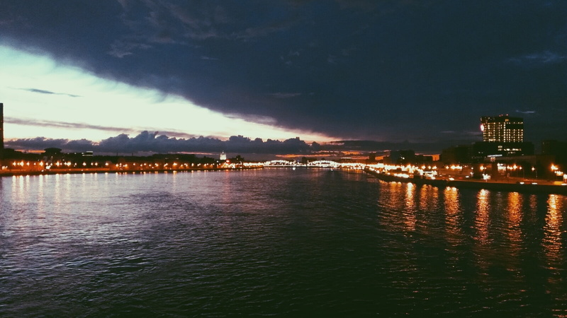 city, reflection, waterfront, 720P, sea, nature, beauty in nature, scenics - nature, outdoors, sky, cloud - sky, night, overcast, architecture, St. Petersburg