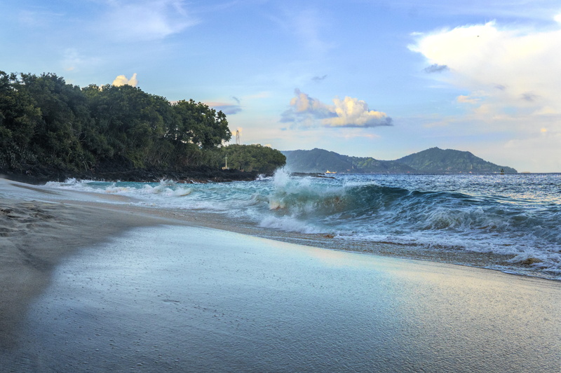nature, sand, horizon over water, sea, sky, water, tranquil scene, seascape, idyllic, tranquility, tropical, landscape, plant, oceanshore, beauty in nature