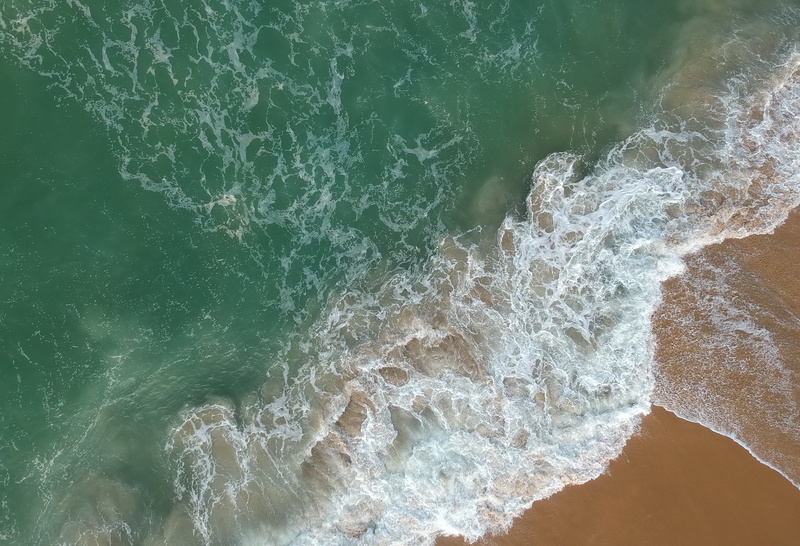 shore, blurred motion, high angle view, water, sea, oceanside, power in nature, waves, wave, birds eye view, motion, view, s, scenics - nature, bird, beach