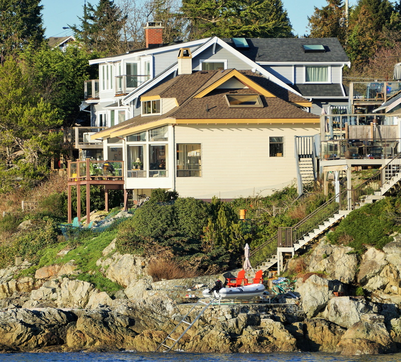 4K, architecture, residential district, house, red, oceanside, victoria, building exterior, nature, bc, rocks, water, solid, transportation, no people
