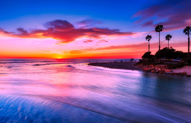 clouds, near, sunrise, beauty in nature, 1080P, seaside, reflection, holiday, evening, scenics - nature, land, body, sunset, body of water, water, dramatic sky