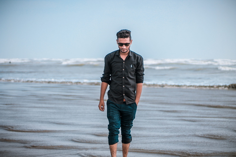 photoshoot, outfit, motion, male, portrait, seaside, guy, land, vacation, standing, fine-looking, ocean, handsome, horizon over water, oceanshore, fashion model
