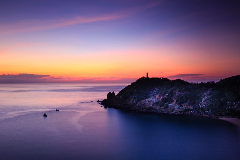 idyllic, sunset, no people, beach, tranquility, bay, environment, rock - object, nature, non-urban scene, seashore, afterglow, sea, seascape, 4k
