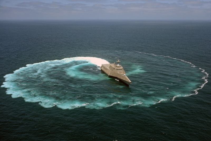 warship, military, sea, scenics - nature, waterfront, transportation, horizon over water, wake - water, ship, nature, motion, Littoral Combat Ship, horizon