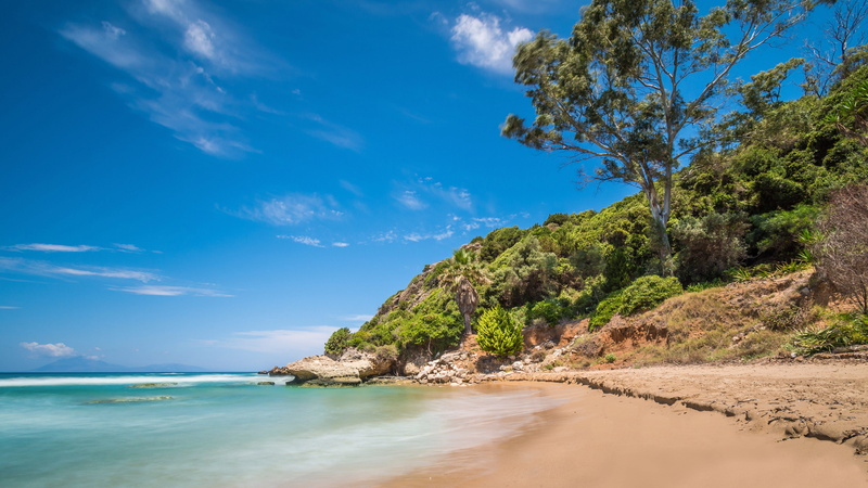 mediterranean, tranquil scene, tranquility, land, 5K, beauty in nature, cloud - sky, bay, summer, outdoors, no people, sea, scenics - nature, greece, blue