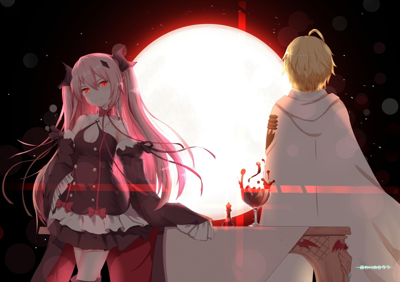 1080P, stage, lifestyles, Anime, performance, indoors, celebration, rear view, art and craft, digital composite, Seraph of the End, standing, Krul Tepes