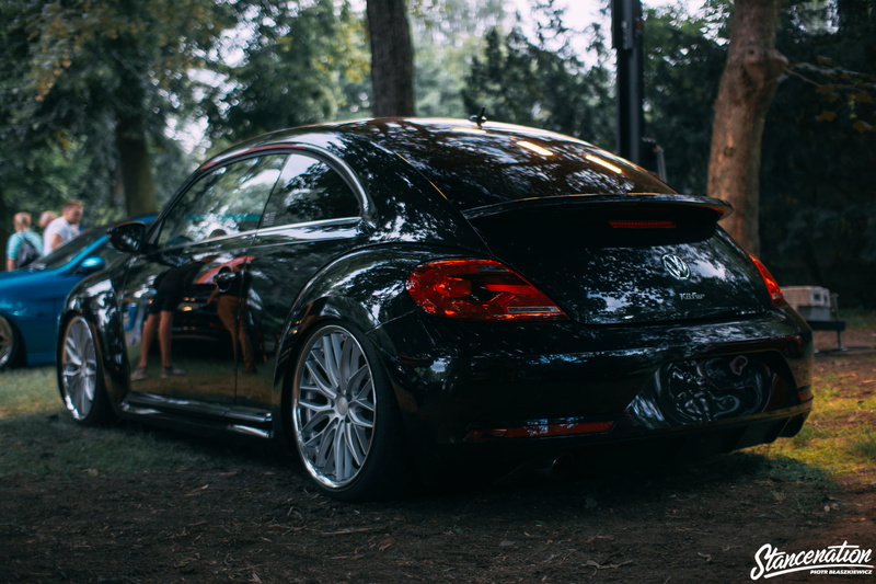 stationary, reflection, Volkswagen, 1080P, plant, vehicle, StanceNation, Stance, nature, tree, mode of transportation, parking, car, outdoors, focus on foreground