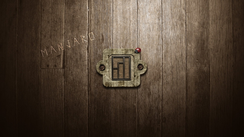 logo, 1080P, the inscription, ladybug, Board, Manjaro Linux