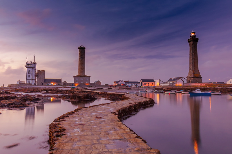 reflection, built structure, near, lights, lighthouse, river, clouds, ocean, architecture, tower, buildings, tall - high, skyscraper, nature, landscape
