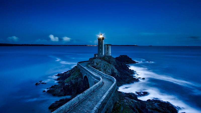 long exposure, guidance, ocean, sea, 1080P, horizon, tower, evening, shore, plouzane, beach, water, brittany, horizon over water, scenics - nature, sky
