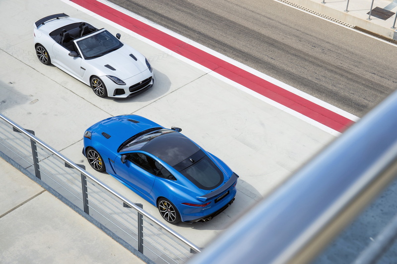 bluem white, sport cars, 4K, Jaguar F-Type SVR