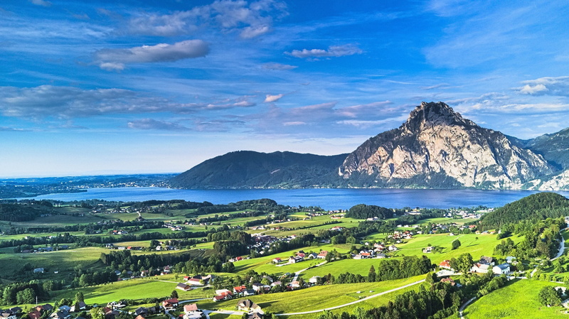 outdoors, traunsee, mountain, sky, beauty in nature, sea, water, environment, scenics - nature, mountain range, tranquil scene, travel destinations, tranquility