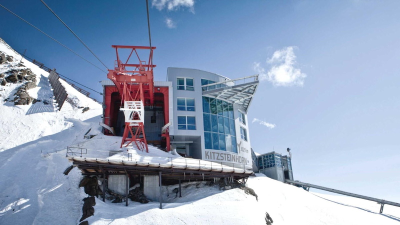 ski, architecture, frozen, winter sport, sunlight, building exterior, sky, nature, kitzsteinhorn, ski resort, snowcapped mountain, environment, ski equipment
