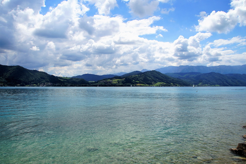tranquility, atterské lake, non-urban scene, mountains, alps, blue, day, sky, net, turquoise colored, water, heaven, mountain range, no people, outdoors