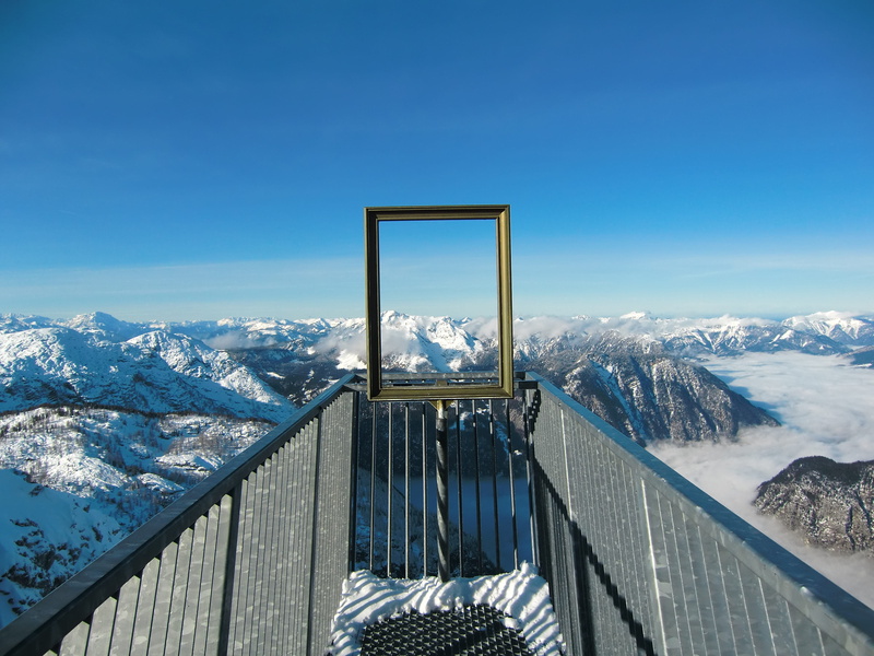 built structure, railing, austria, snow, places of interest, day, mountain, architecture, sky, landscape, mountains, salzburg, outdoors, tranquil scene