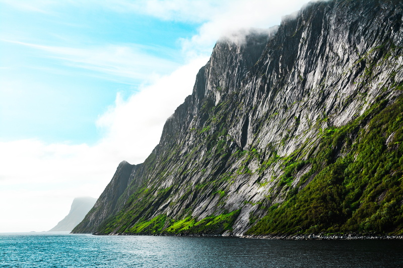 scenics - nature, outdoors, norway, rock, beauty in nature, tranquil scene, trees, mountains, beautifull, ocean, formation, stones, water, idyllic