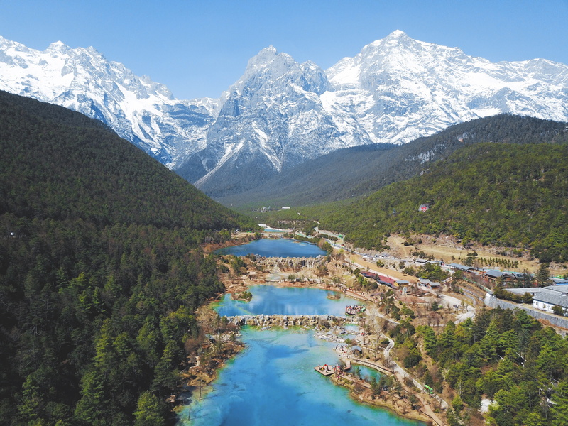 cold temperature, tranquil scene, reflection, water, lake, 4K, tranquility, sky, beauty in nature, nature, lijiang, day, plant, winter, tree, no people