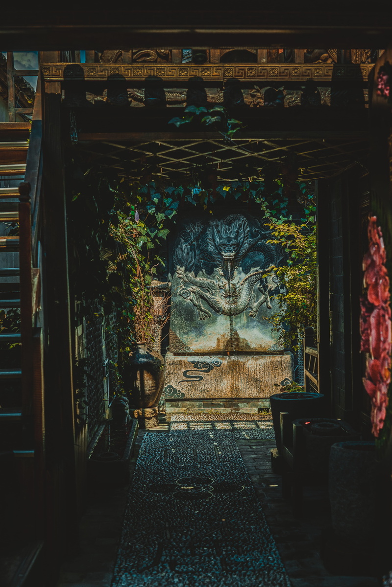 no people, inn, door, religion, seat, plant, art and craft, history, belief, china, indoors, architecture, place of worship, day, spirituality, direction