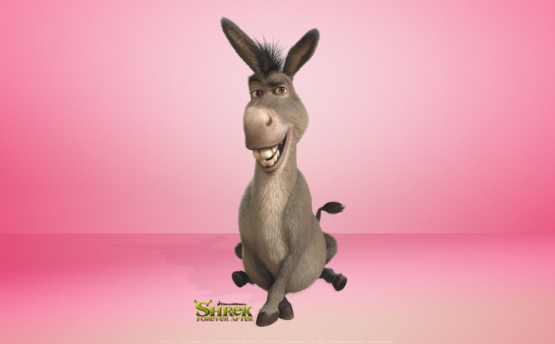 art and craft, forever, animal, young animal, one animal, shrek forever after, representation, studio shot, no people, domestic animals, donkey, wall - building feature