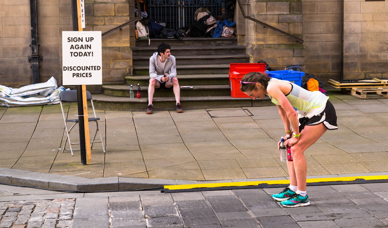 outdoor, marathon runners, female, body, fitness, street, endurance, holding, marathon, outside, full length, person, city life, clothing, competition