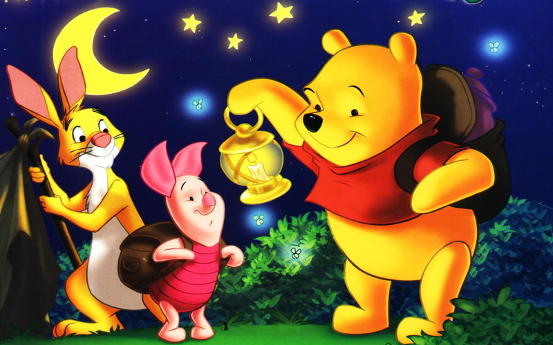hd, rabbit, piglet, lantern, winnie, camping, pooh, 1080P