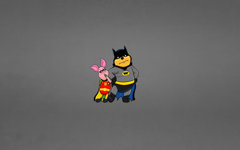 robin, comics, winnie, piglet, 1080P, batman, pooh
