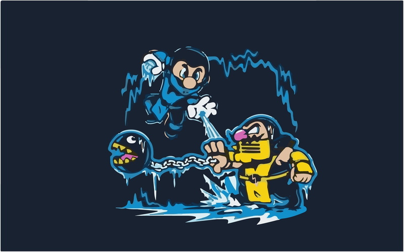 battles, video, x, kombat, art, hd, ice, wario, nintendo, games, 1080P, mario, mortal, parody