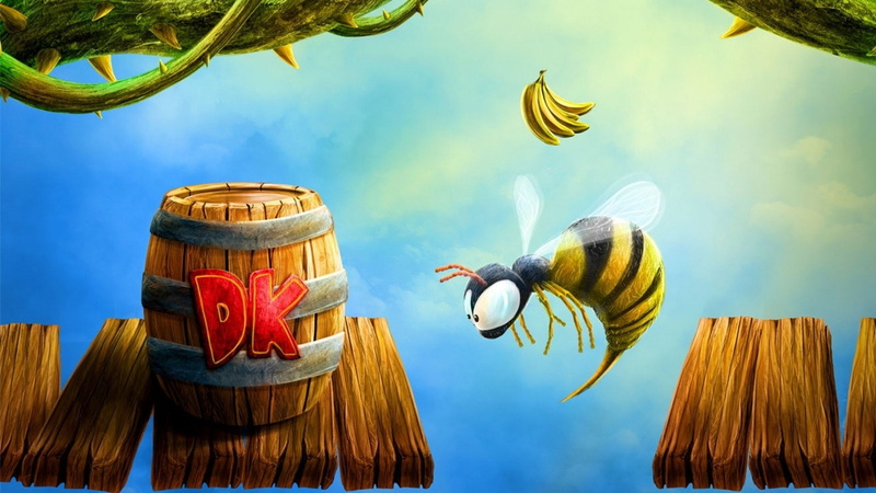 barrels, 1080P, donkey kong country, Zinger