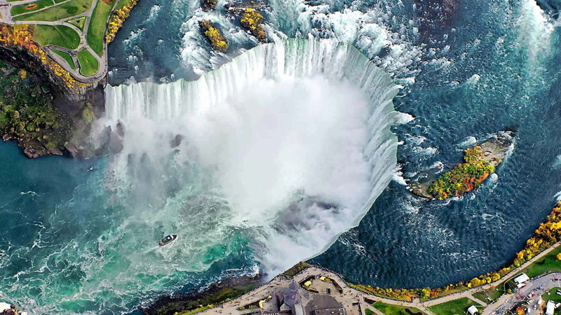 air, view, canadian, ontario, province, falls, landscape, new, border, nature, state, york, canada, niagara, 2K, us