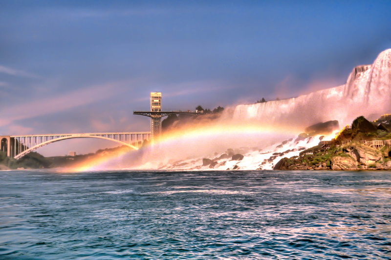 beauty in nature, canada, cloud - sky, Niagara, 1080P, building exterior, built structure, sea, long exposure, outdoors, sunset, rainbow, motion, sky