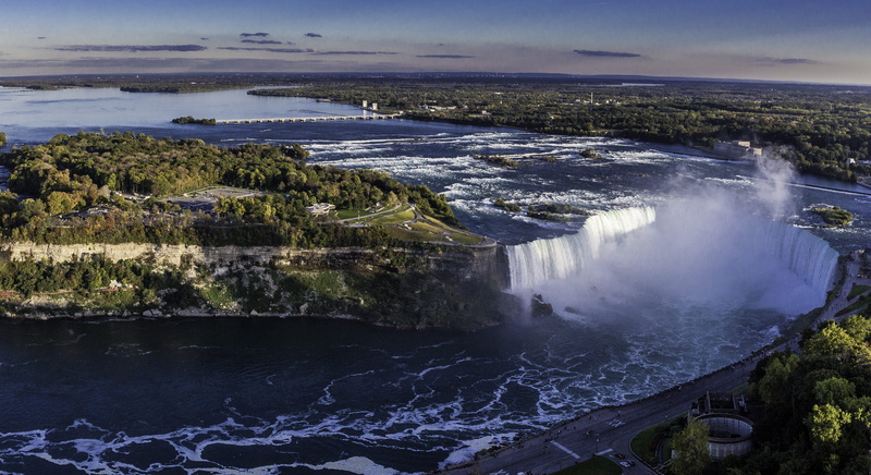 canada, outdoors, waterfall, rock, nature, scenics - nature, skylon tower, beauty in nature, long exposure, motion, sky, power in nature, no people, niagara falls