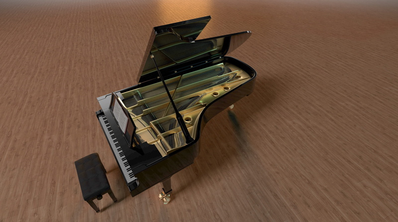 no people, instrument, 3d-model, wood, still life, piano keyboard, rendering, wood - material, close-up, computer graphics, arts culture and entertainment