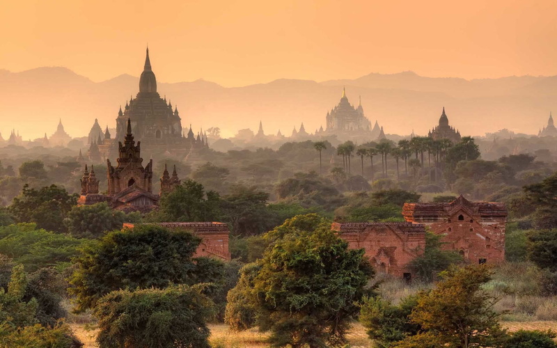 history, place of worship, 1080P, ancient, pagoda, built structure, religion, tree, travel destinations, outdoors, myanmar, building exterior, nature